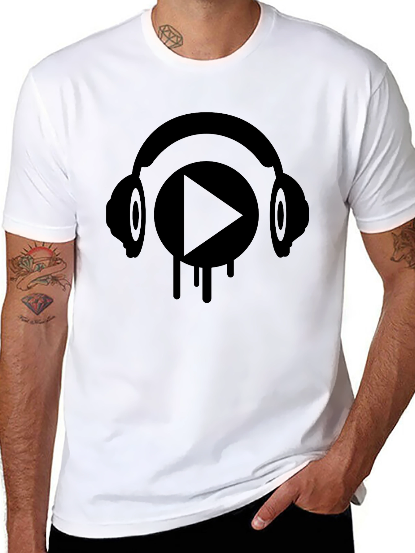 Headphones Play Graphic T-Shirt