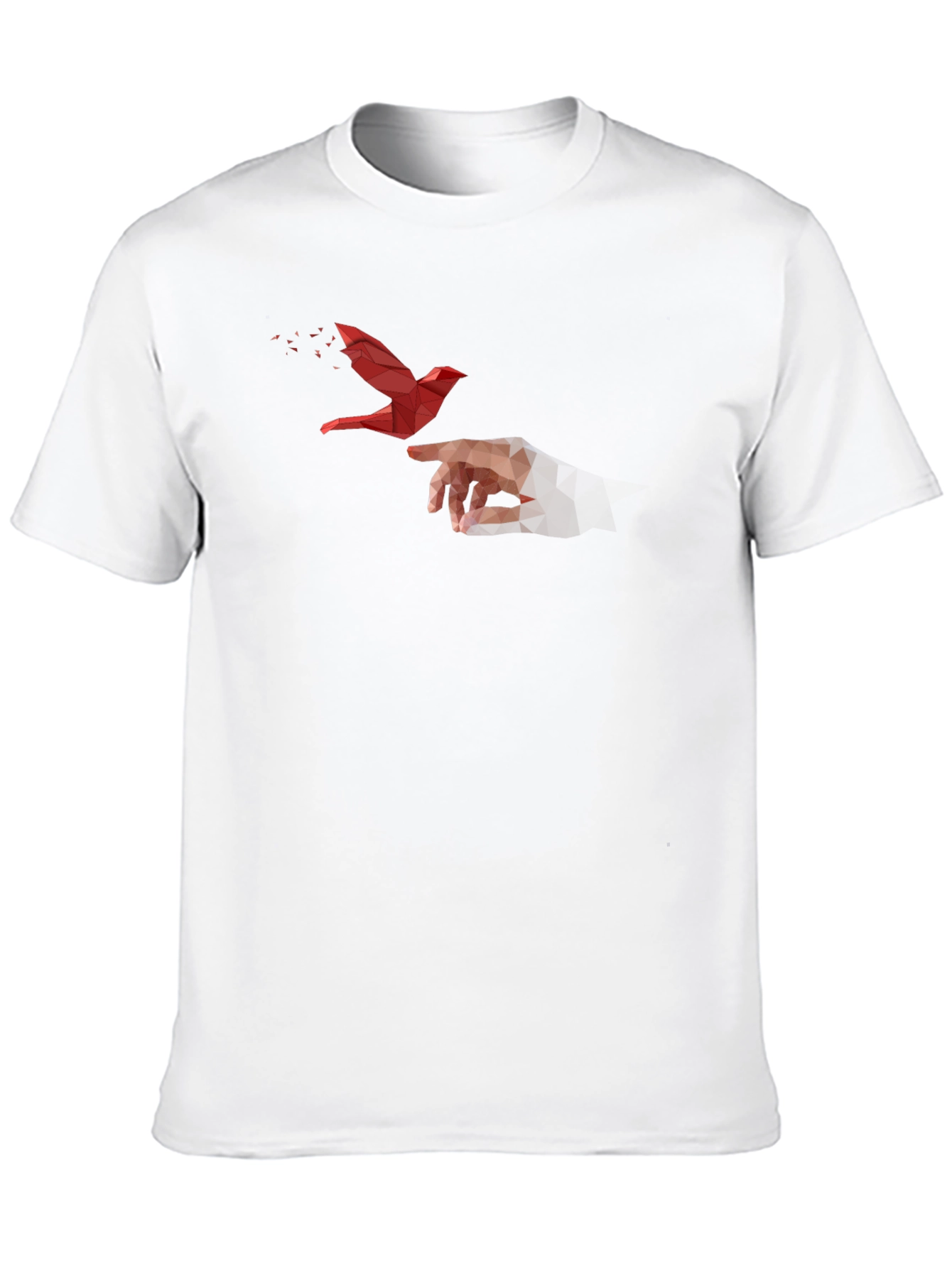 Geometric Bird Graphic Black T-Shirt