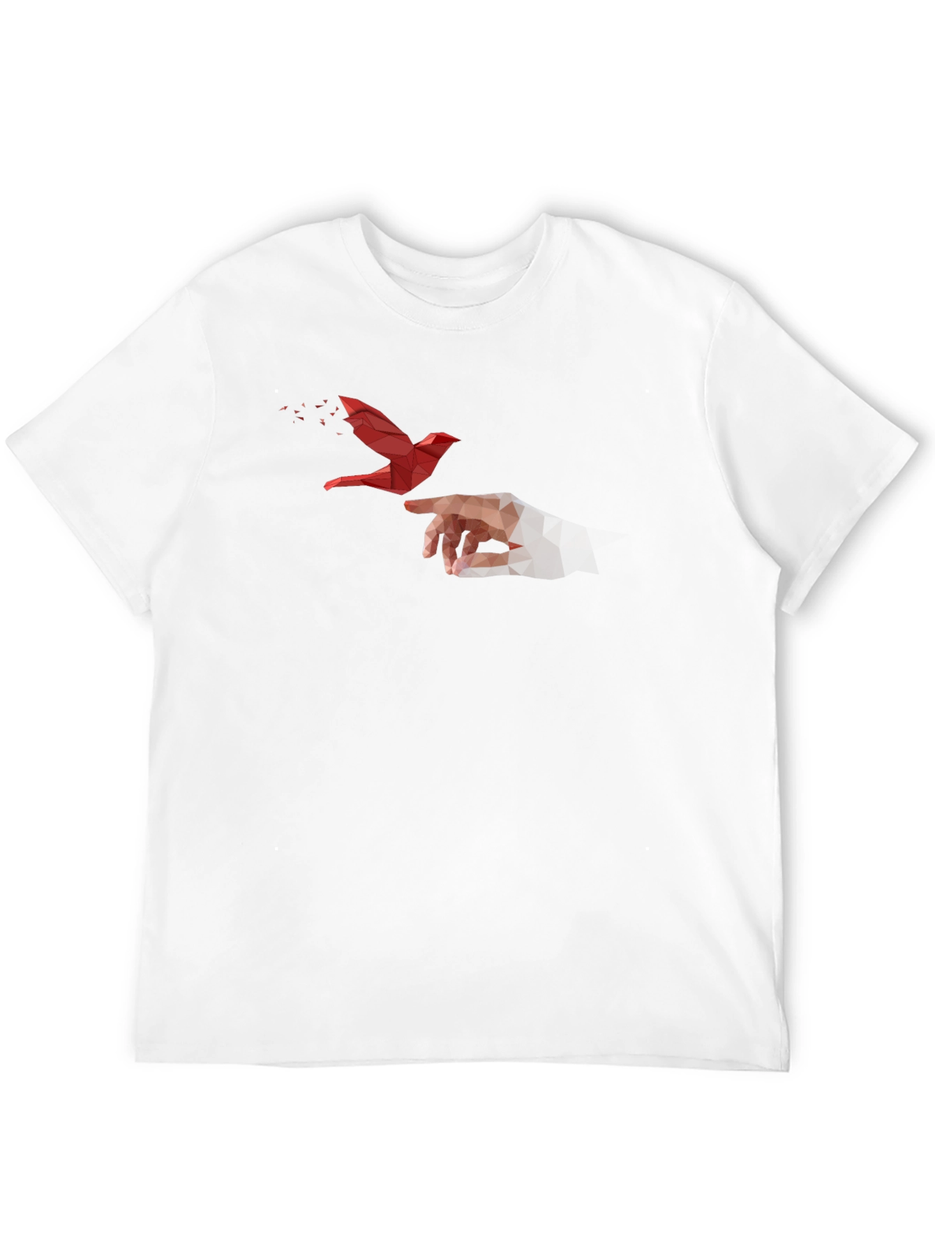 Geometric Bird Graphic Black T-Shirt