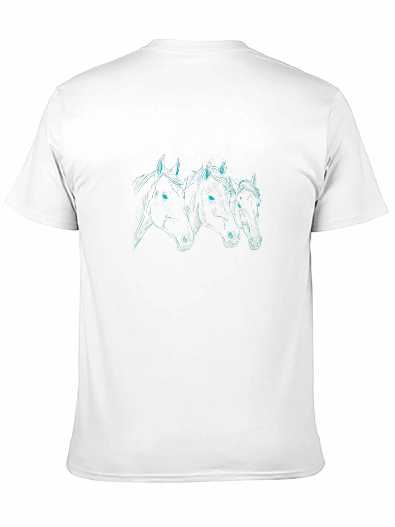 Three Horses Graphic Black T-Shirt