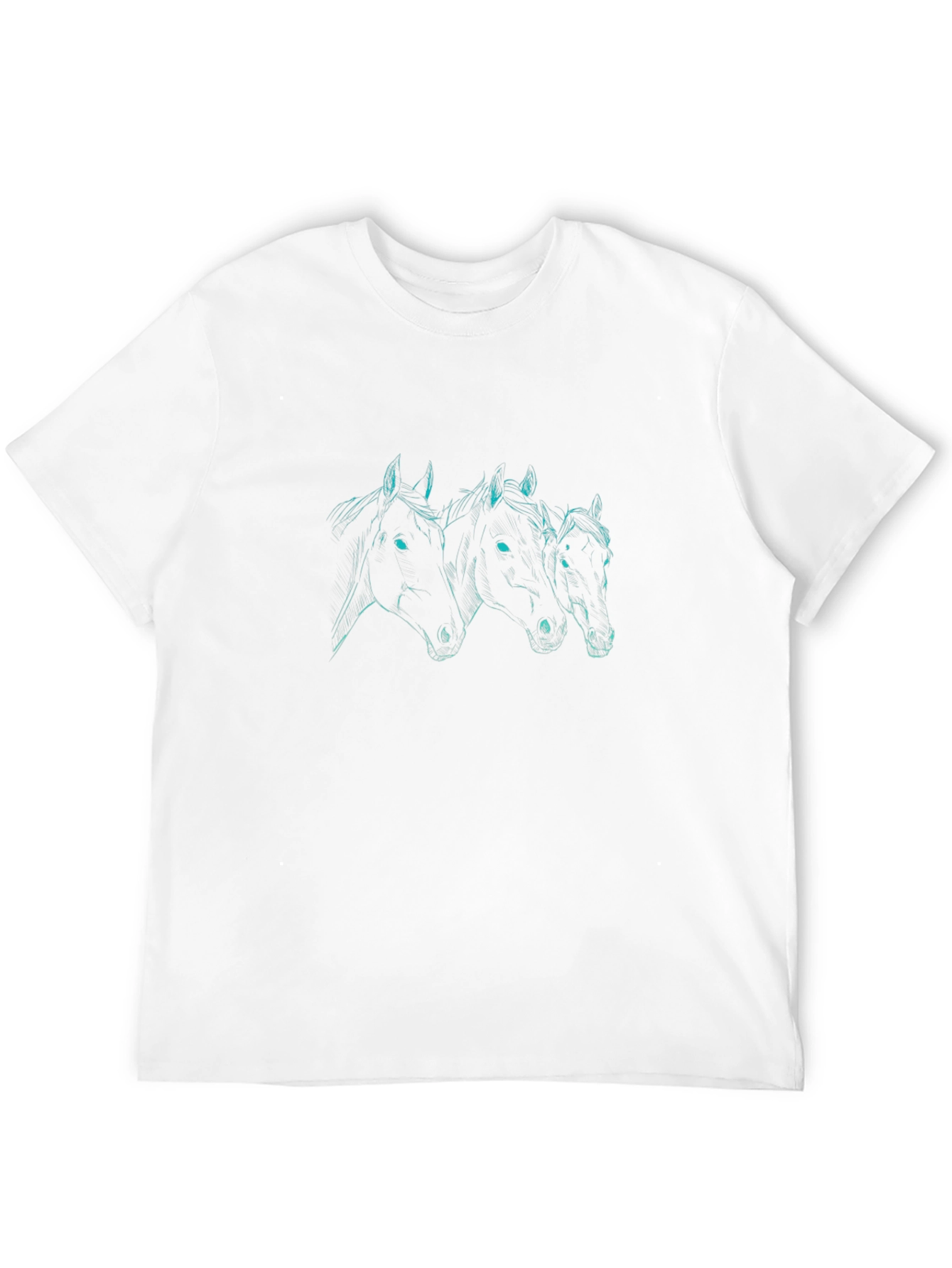 Three Horses Graphic Black T-Shirt