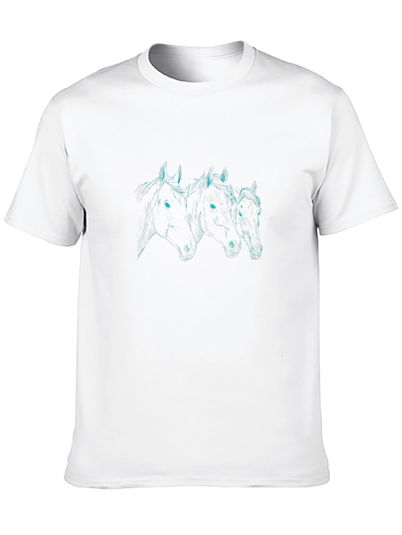 Three Horses Graphic Black T-Shirt