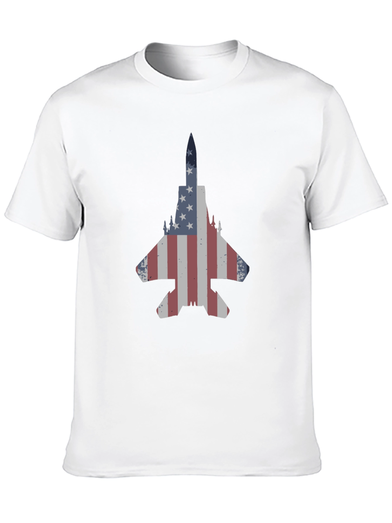 Patriotic Jet Fighter T-Shirt - American Flag Design