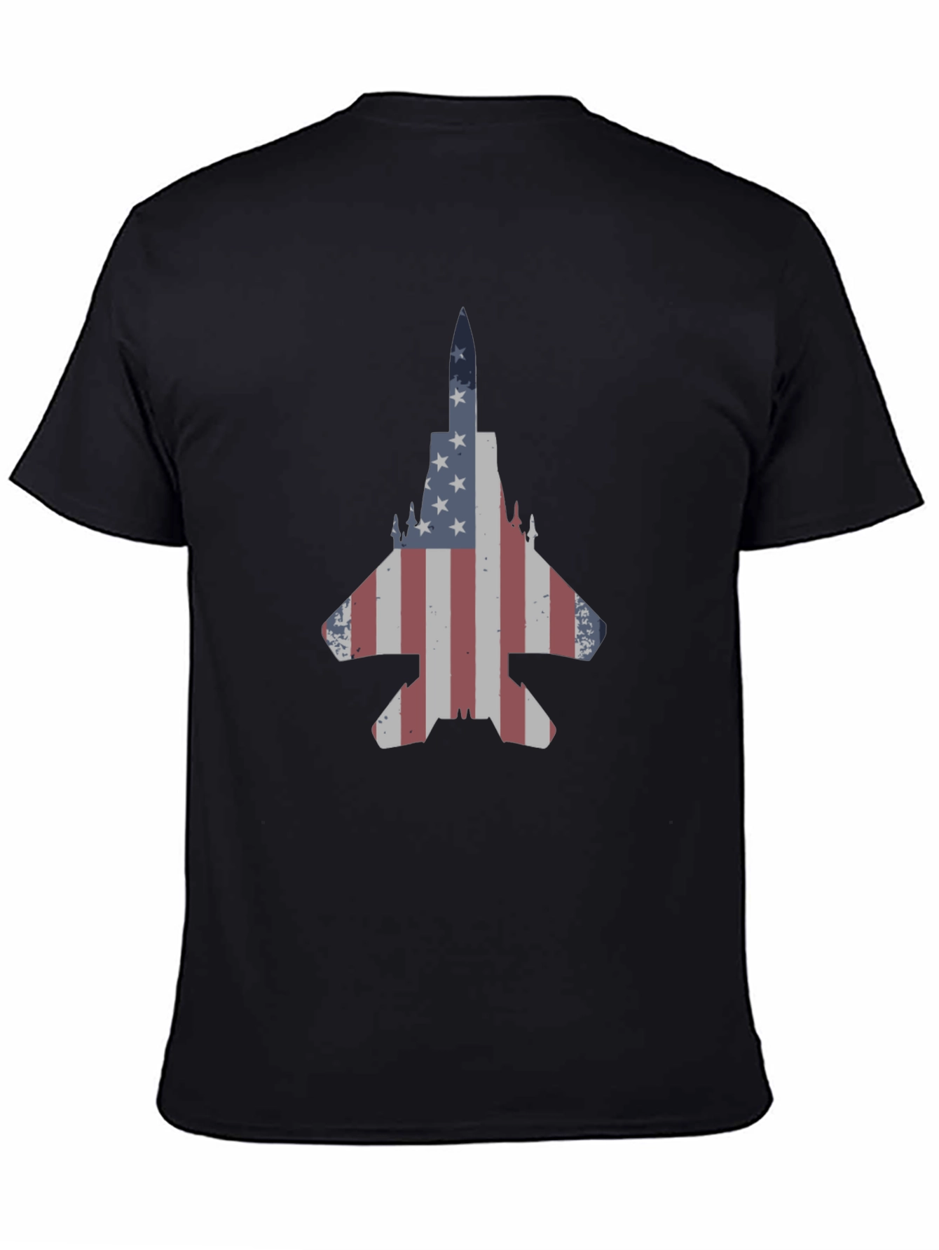 Patriotic Jet Fighter T-Shirt - American Flag Design