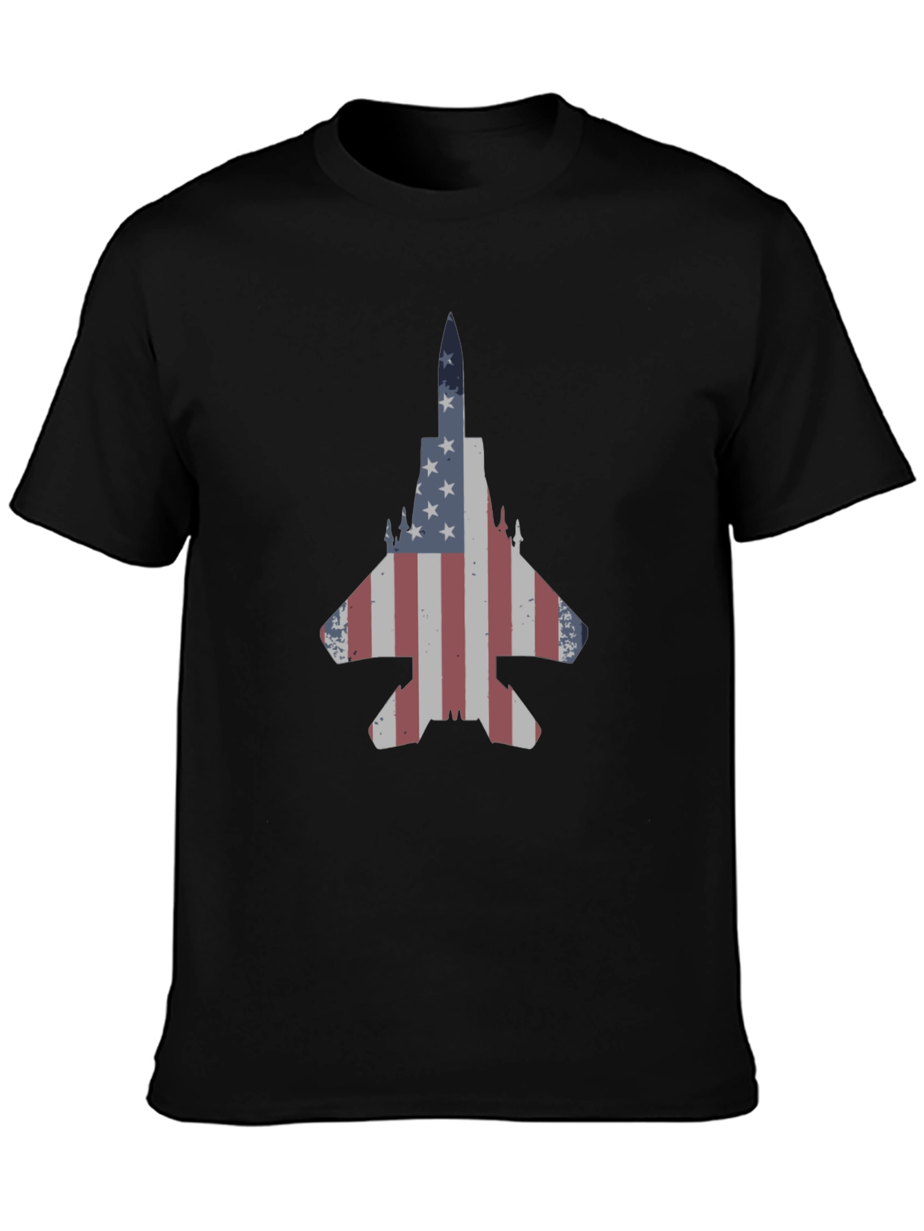 Patriotic Jet Fighter T-Shirt - American Flag Design