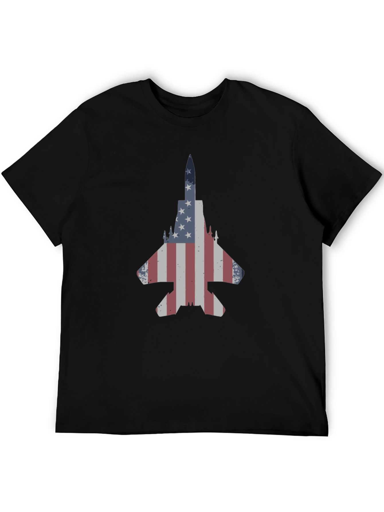 Patriotic Jet Fighter T-Shirt - American Flag Design