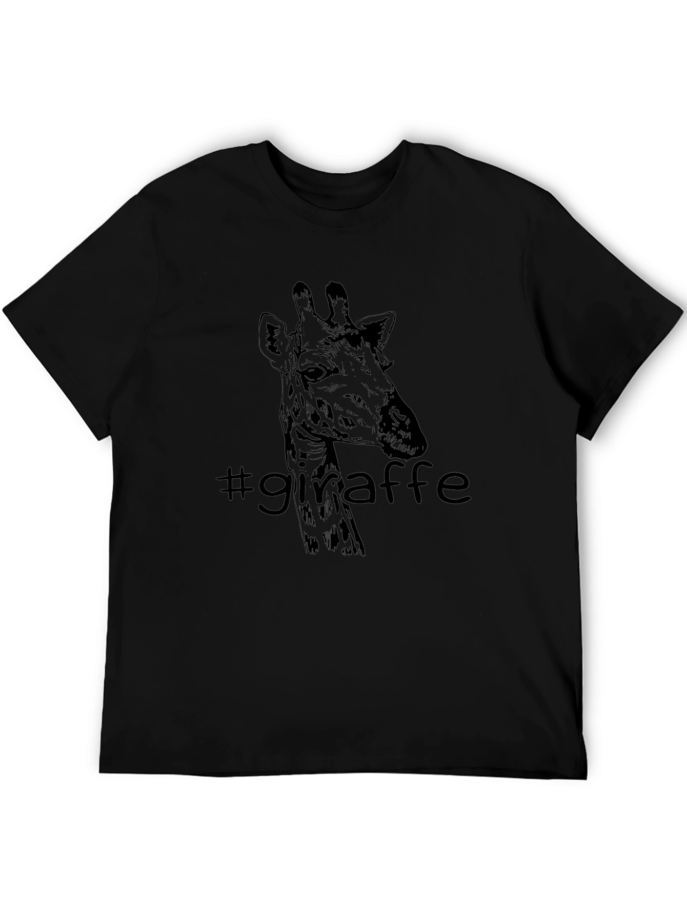 Giraffe Graphic Tee - Stylish Black T-Shirt