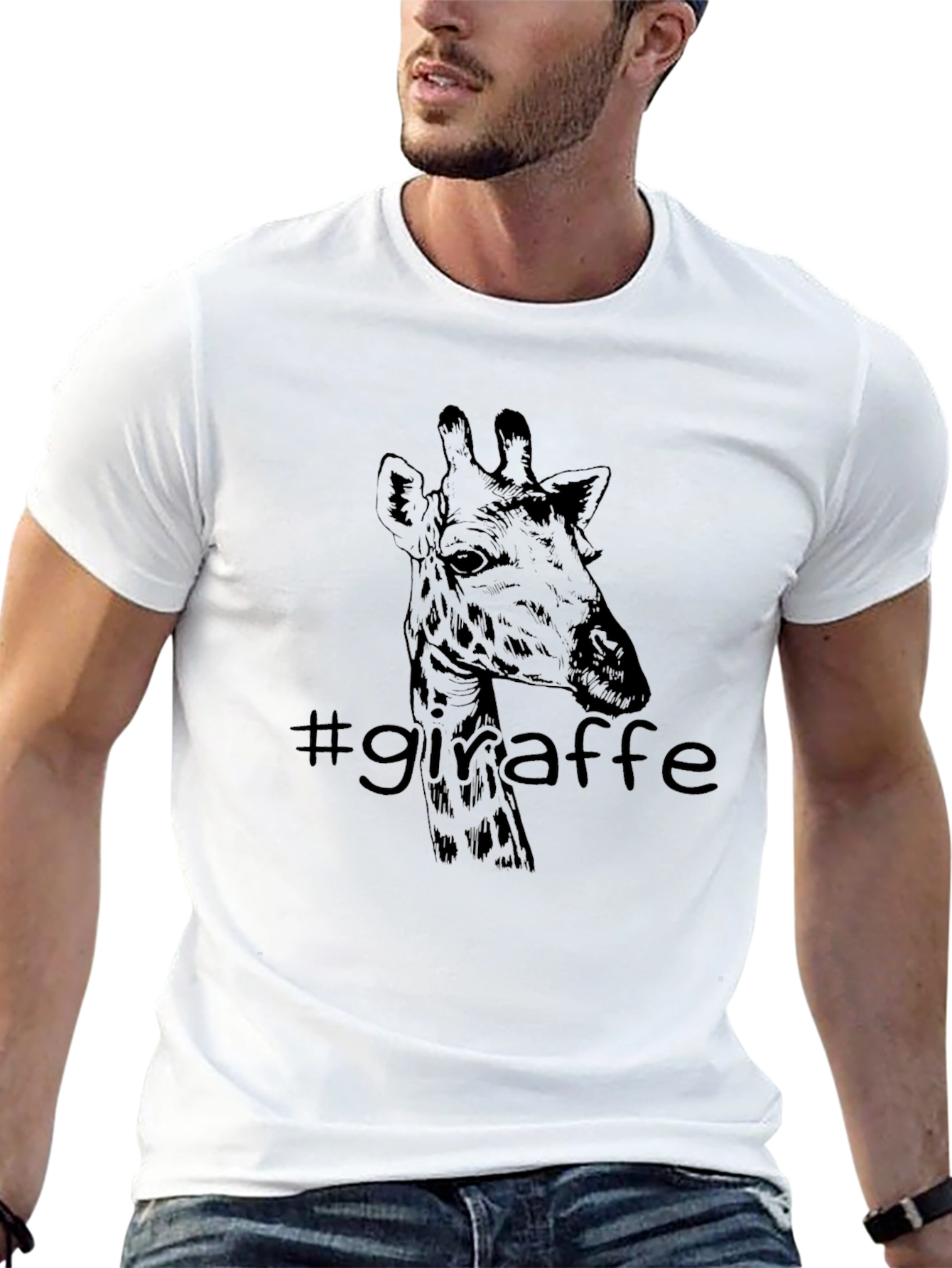 Giraffe Graphic Tee - Stylish Black T-Shirt