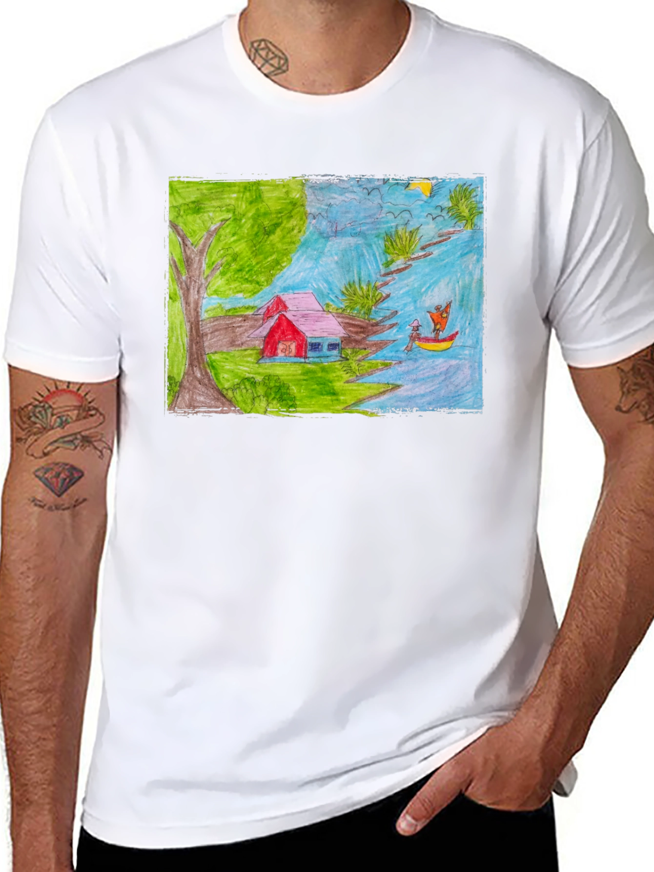 Artistic Hand-Drawn T-Shirt