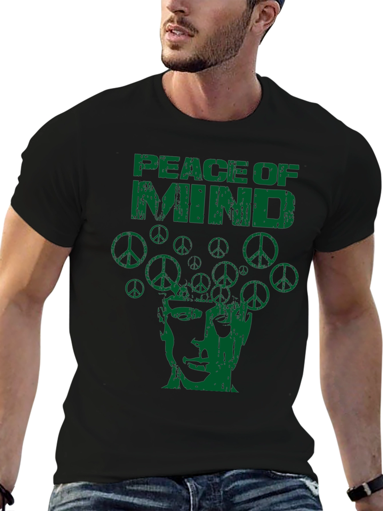 Peace of Mind Graphic Print Crew Neck T-Shirt