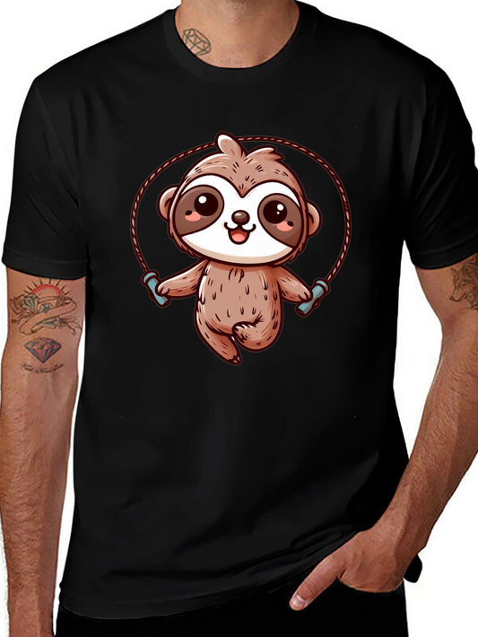 Sloth Skipping Rope Graphic T-Shirt
