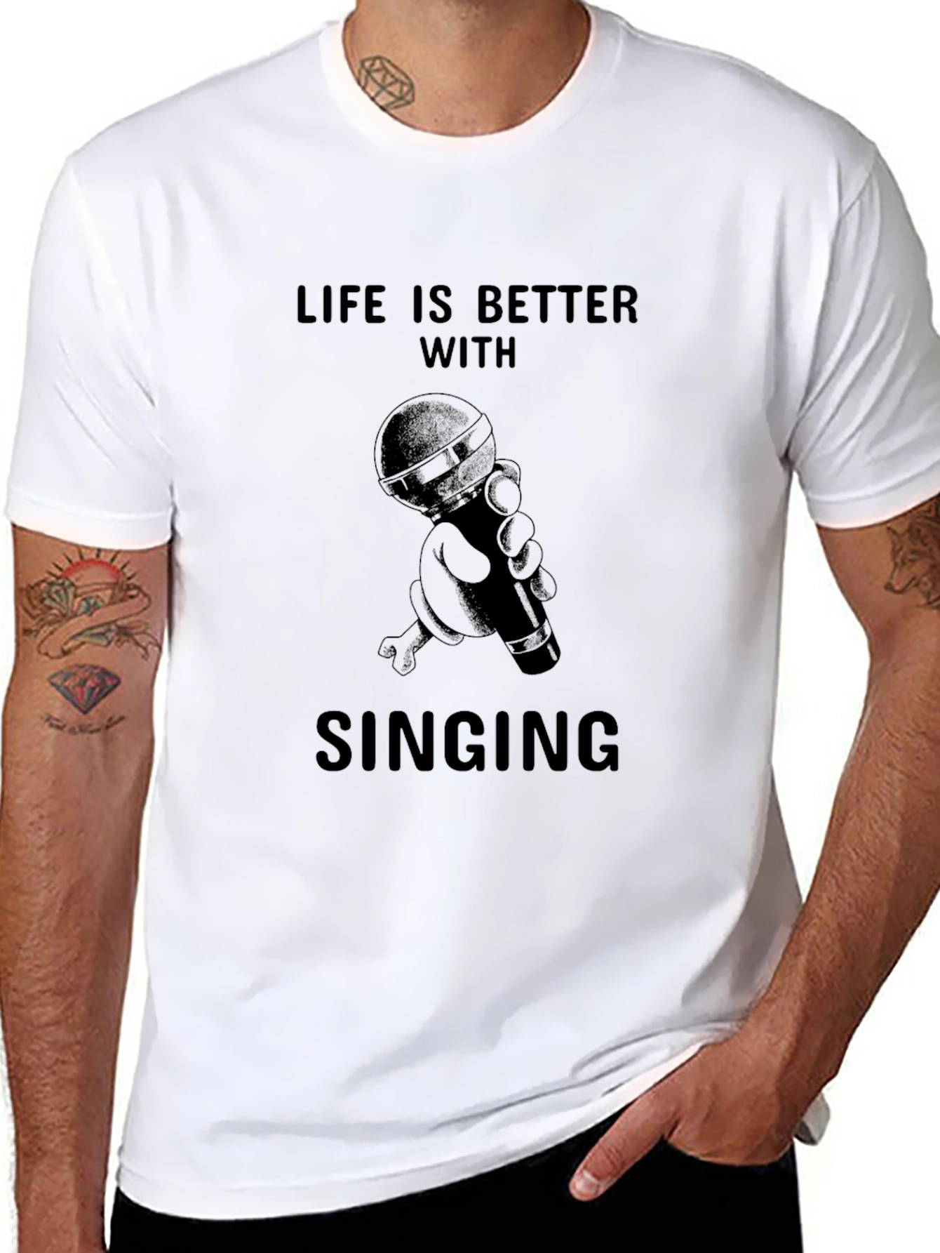 Life is Better with Singing Black T-Shirt