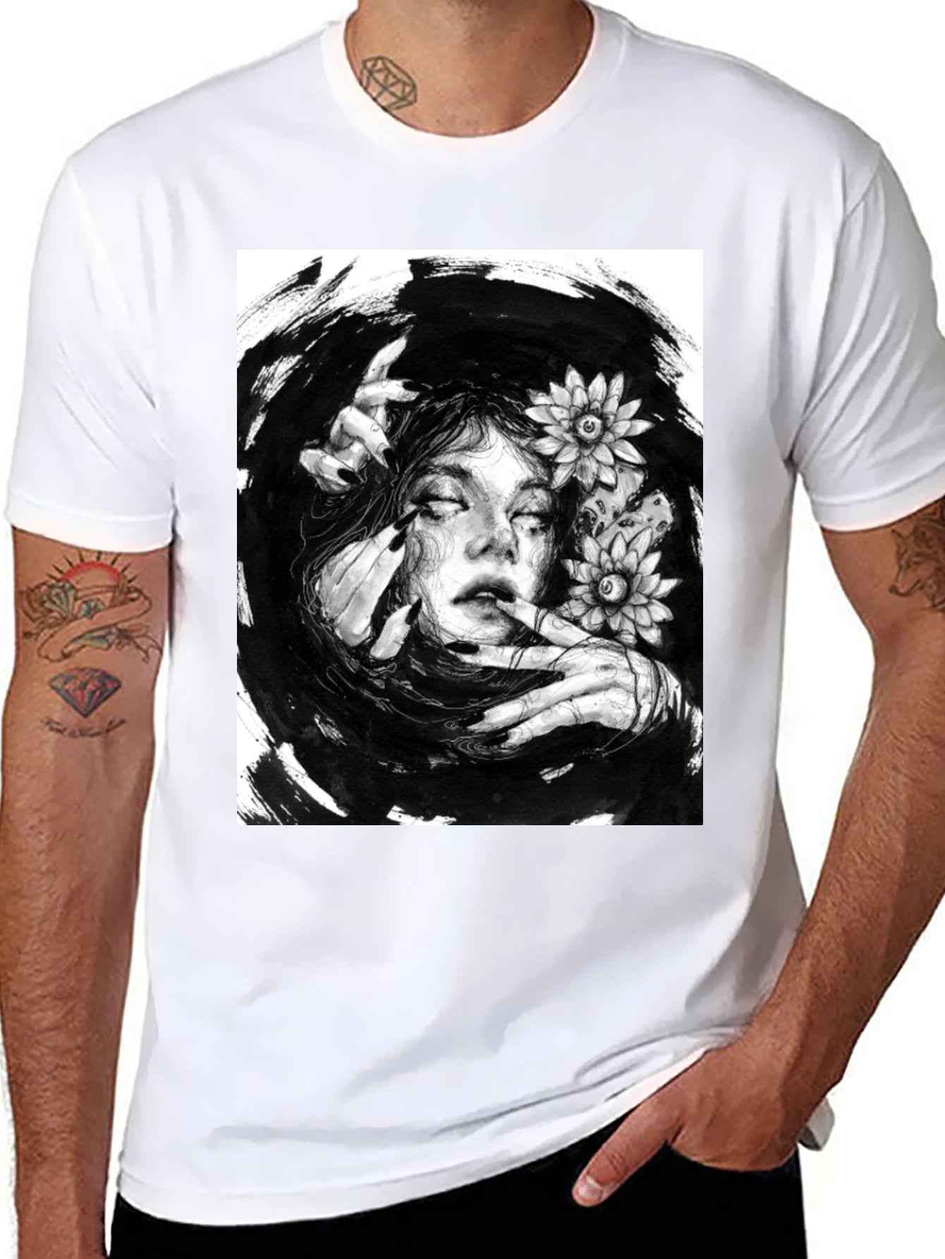 Mystic Woman Graphic T-Shirt - Black Cotton Tee