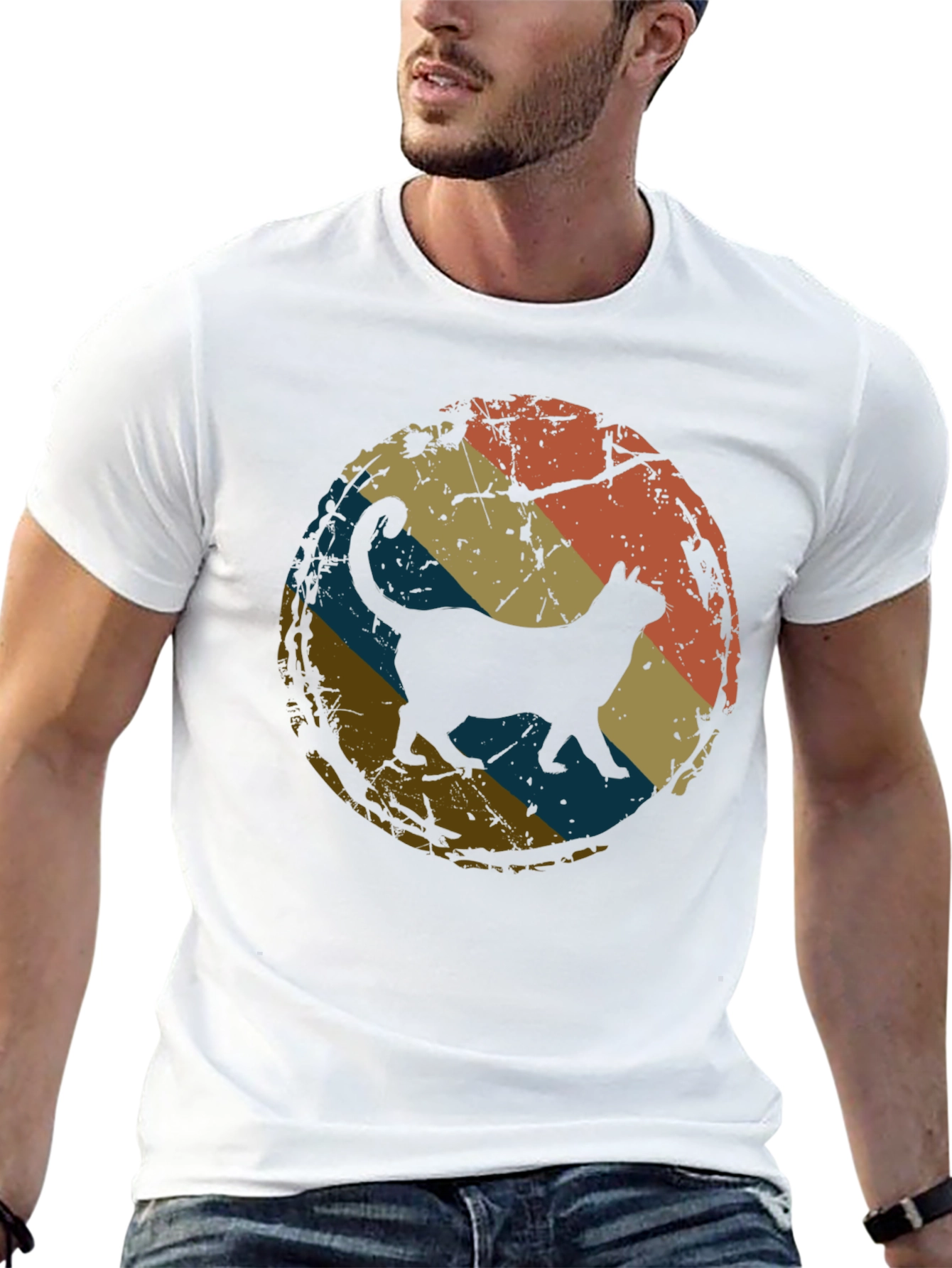 Retro Cat Silhouette T-Shirt