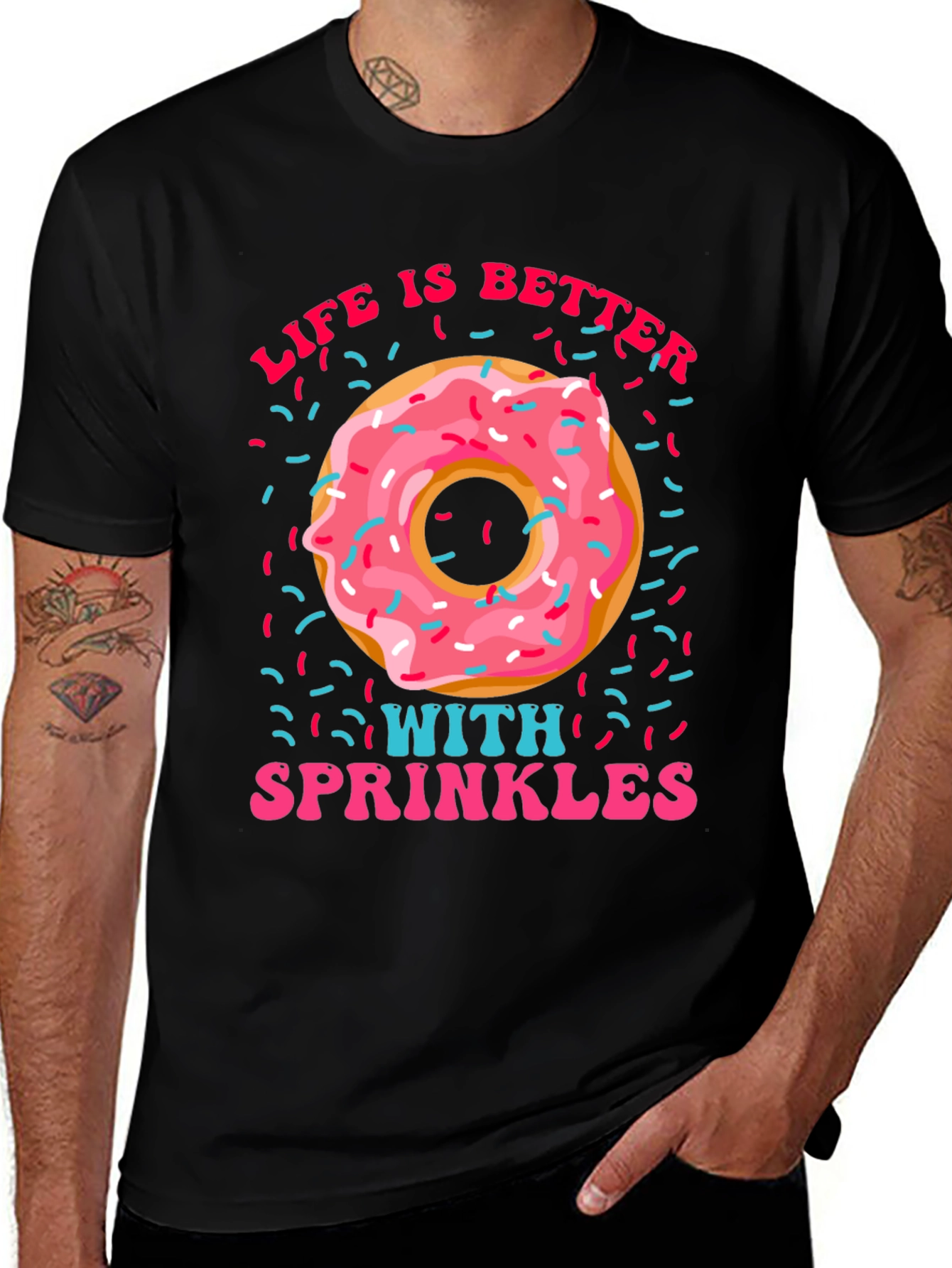 Donut Sprinkles Graphic T-Shirt