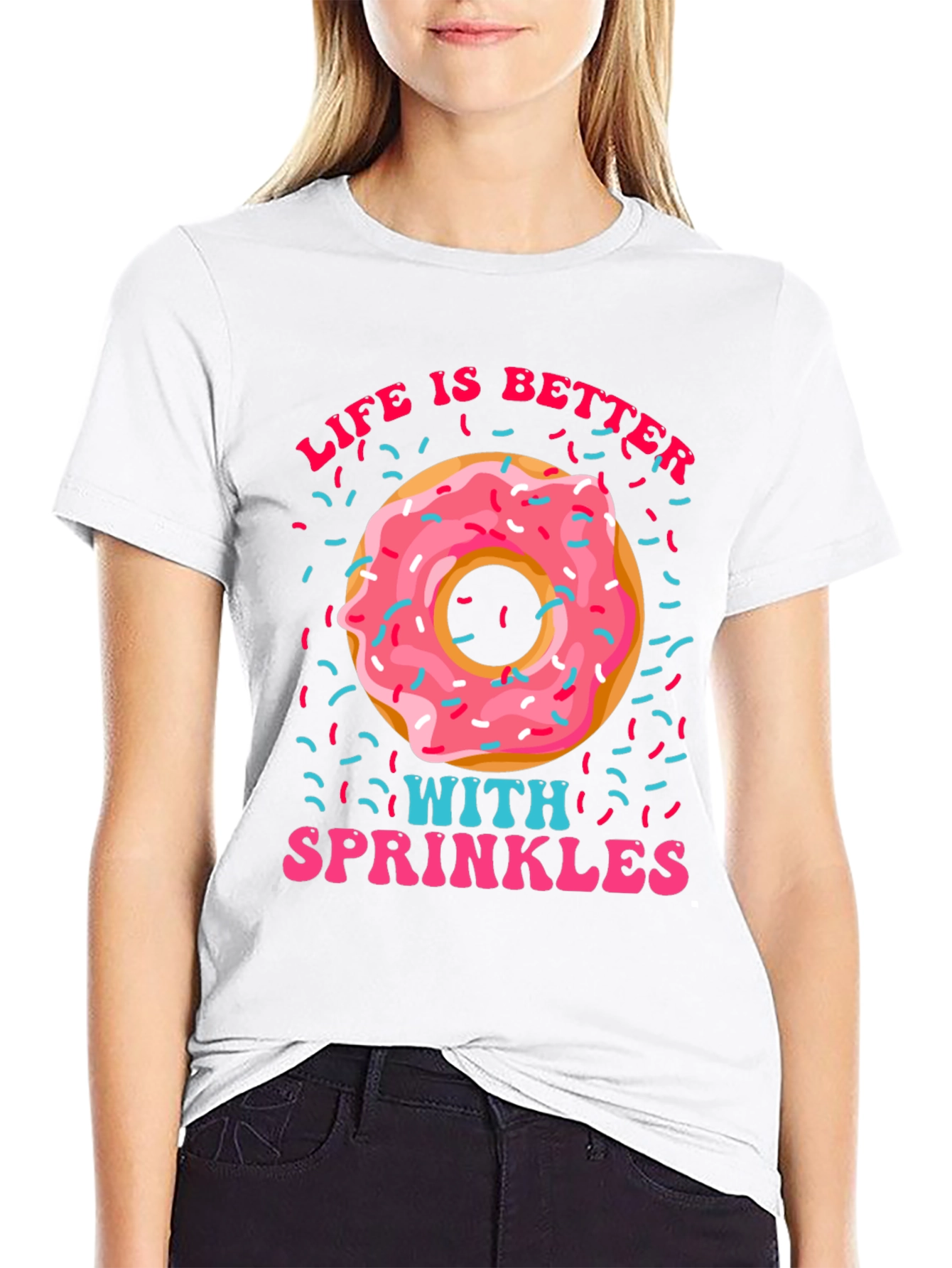 Donut Sprinkles Graphic T-Shirt