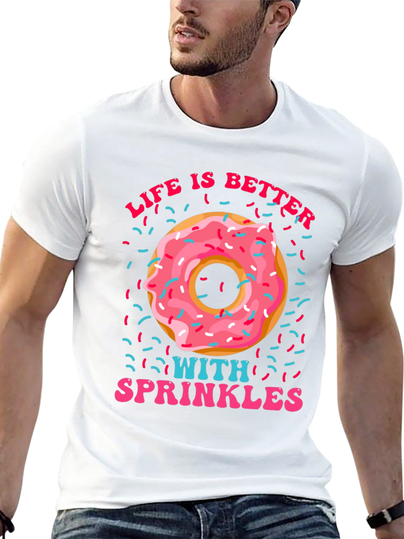 Donut Sprinkles Graphic T-Shirt