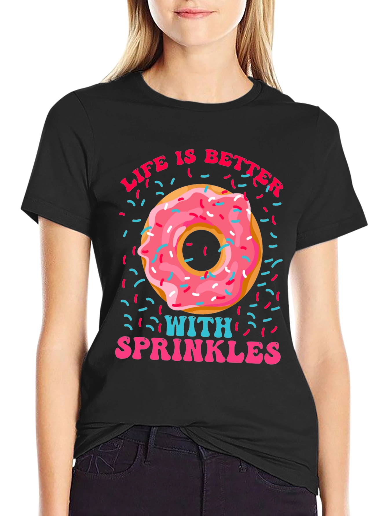 Donut Sprinkles Graphic T-Shirt