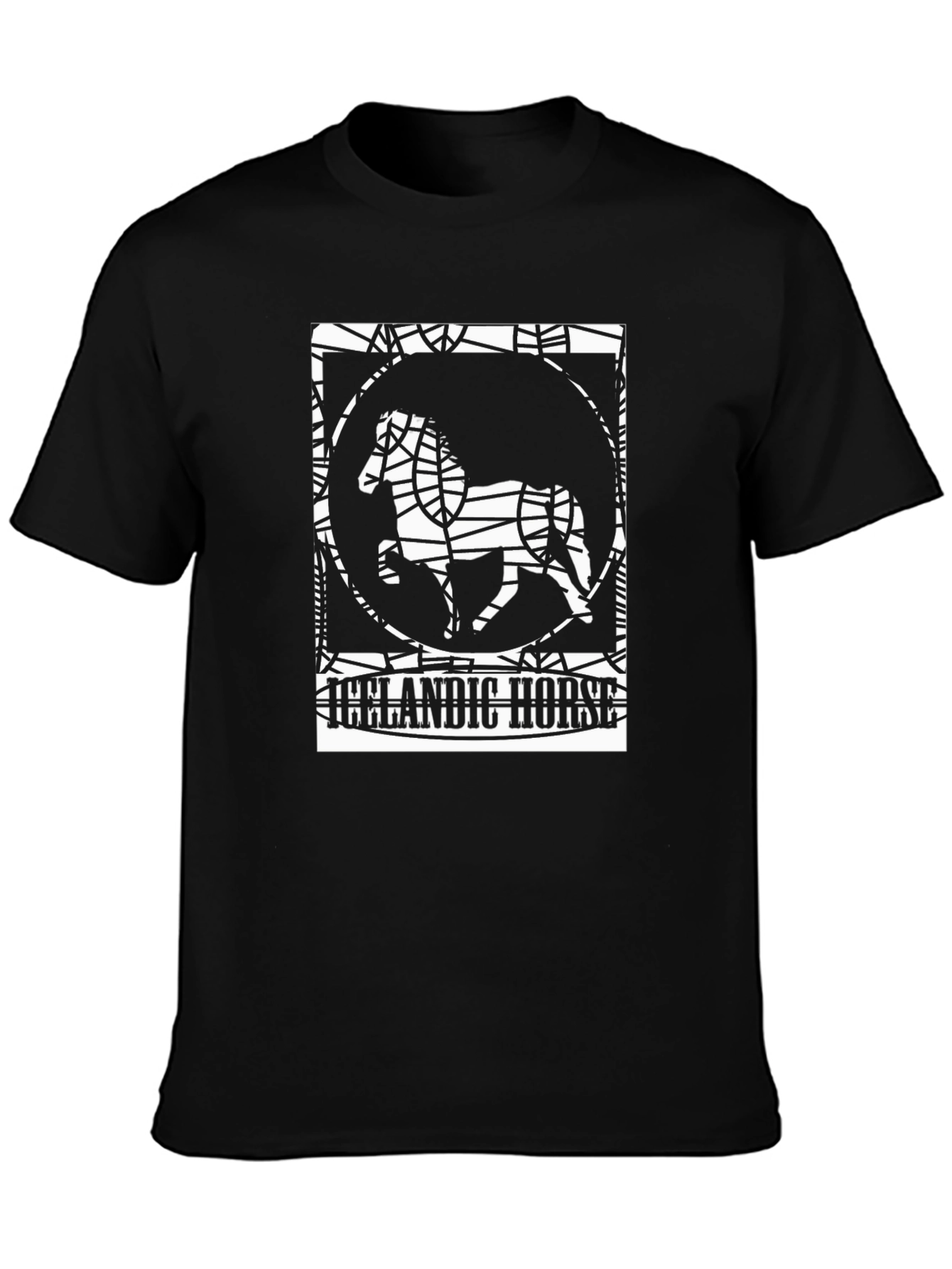 Icelandic Horse Graphic Tee - Black Unisex T-Shirt