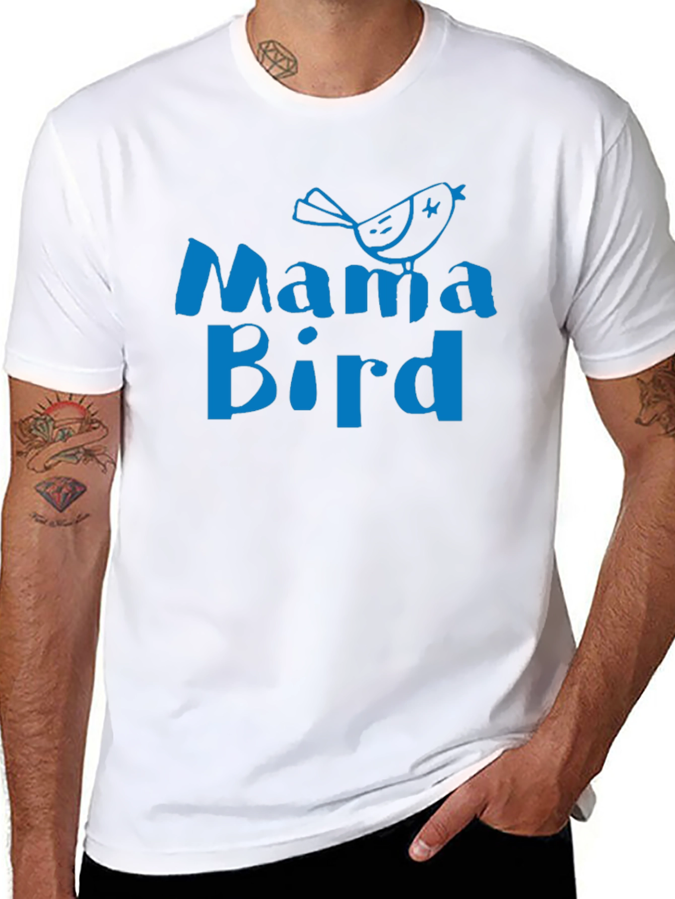 Mama Bird Graphic Tee - Soft Black Cotton T-Shirt