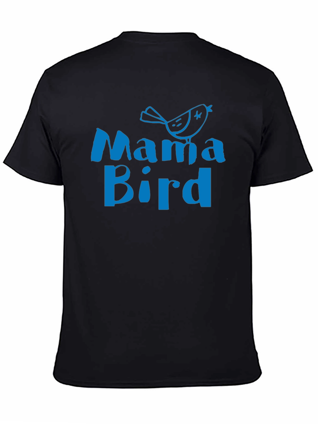 Mama Bird Graphic Tee - Soft Black Cotton T-Shirt