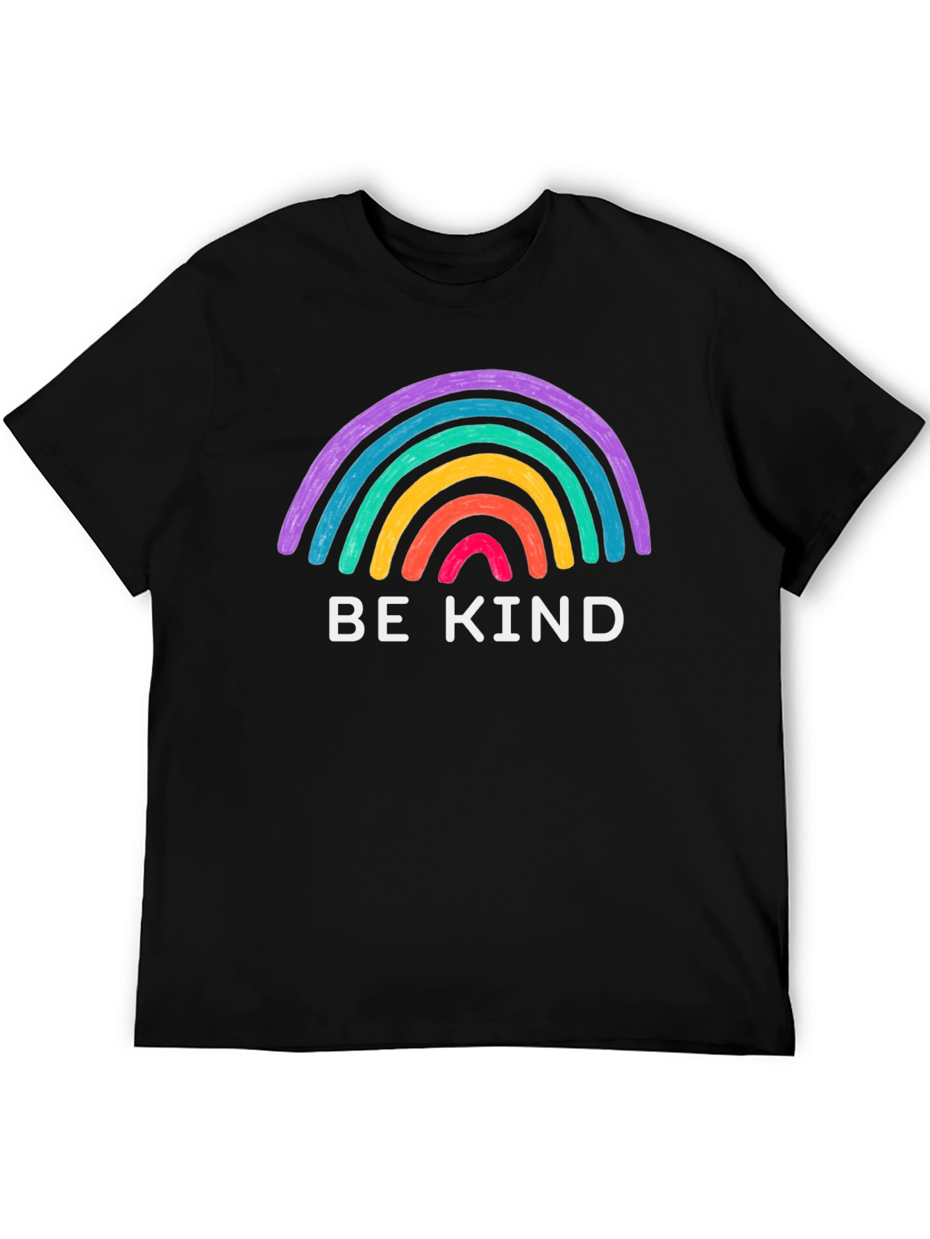 Be Kind Rainbow Graphic Tee - Black T-Shirt