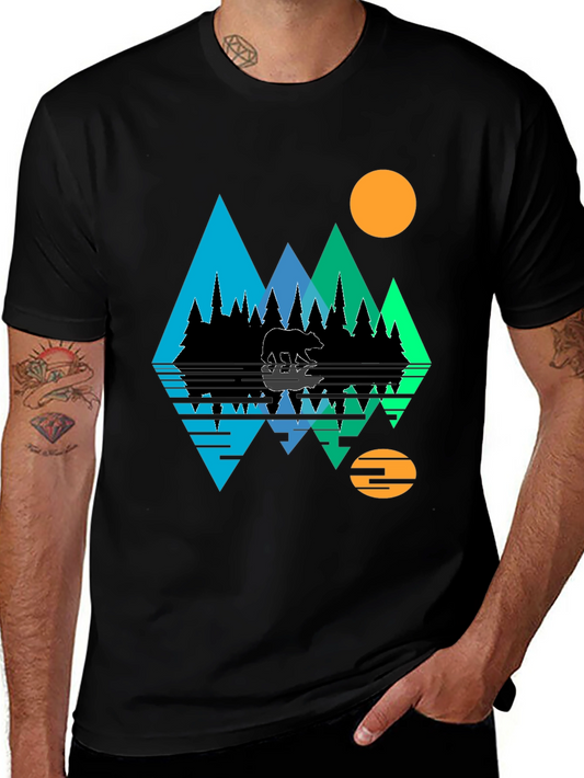 Bear Forest Reflective Graphic T-Shirt