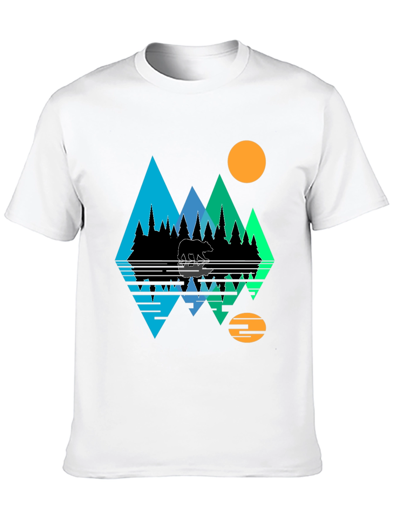 Bear Forest Reflective Graphic T-Shirt