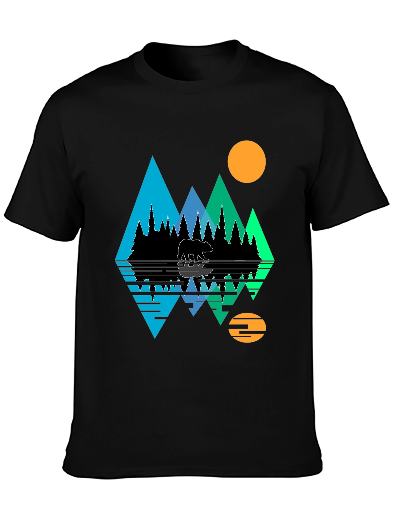 Bear Forest Reflective Graphic T-Shirt