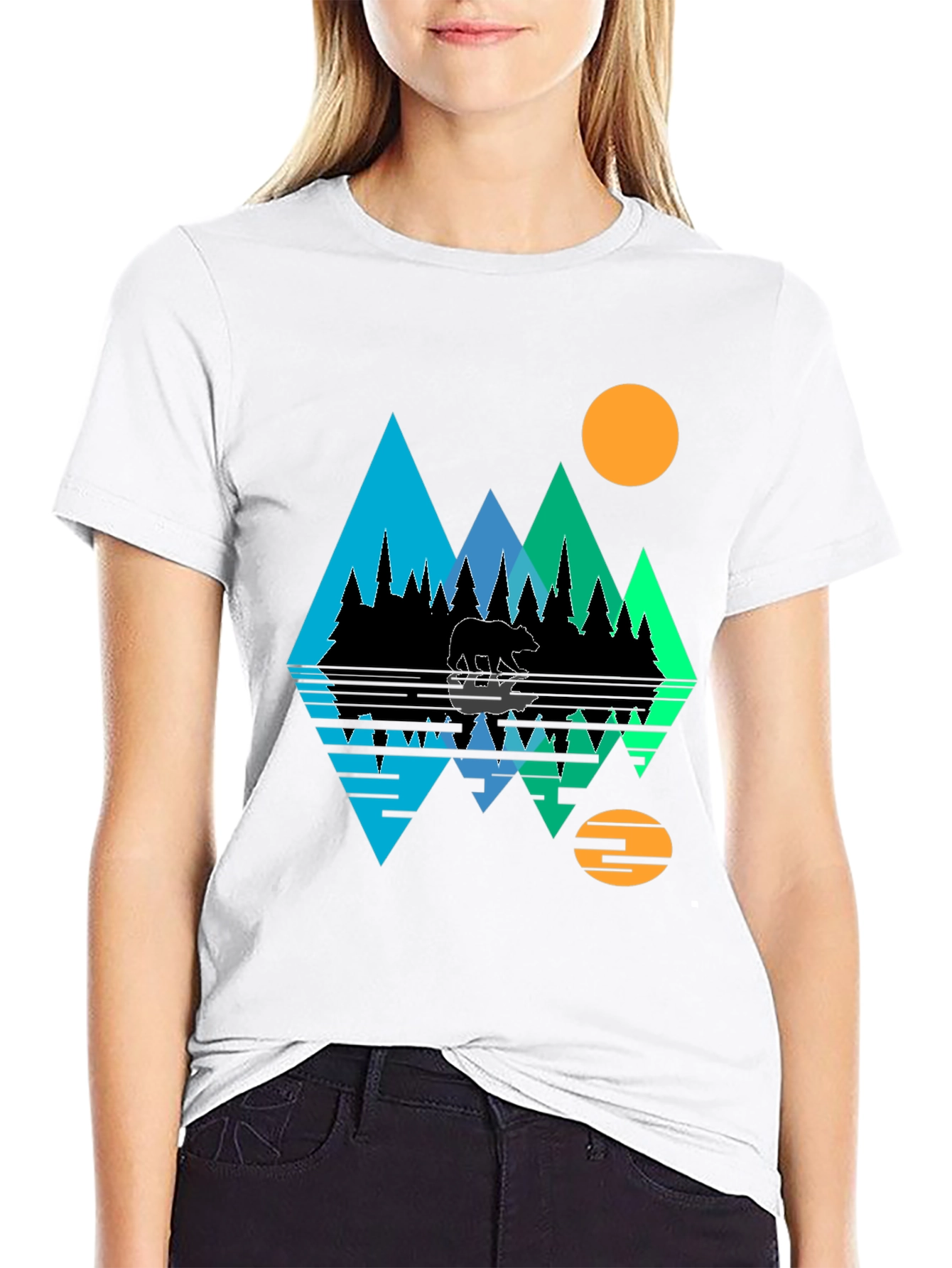Bear Forest Reflective Graphic T-Shirt