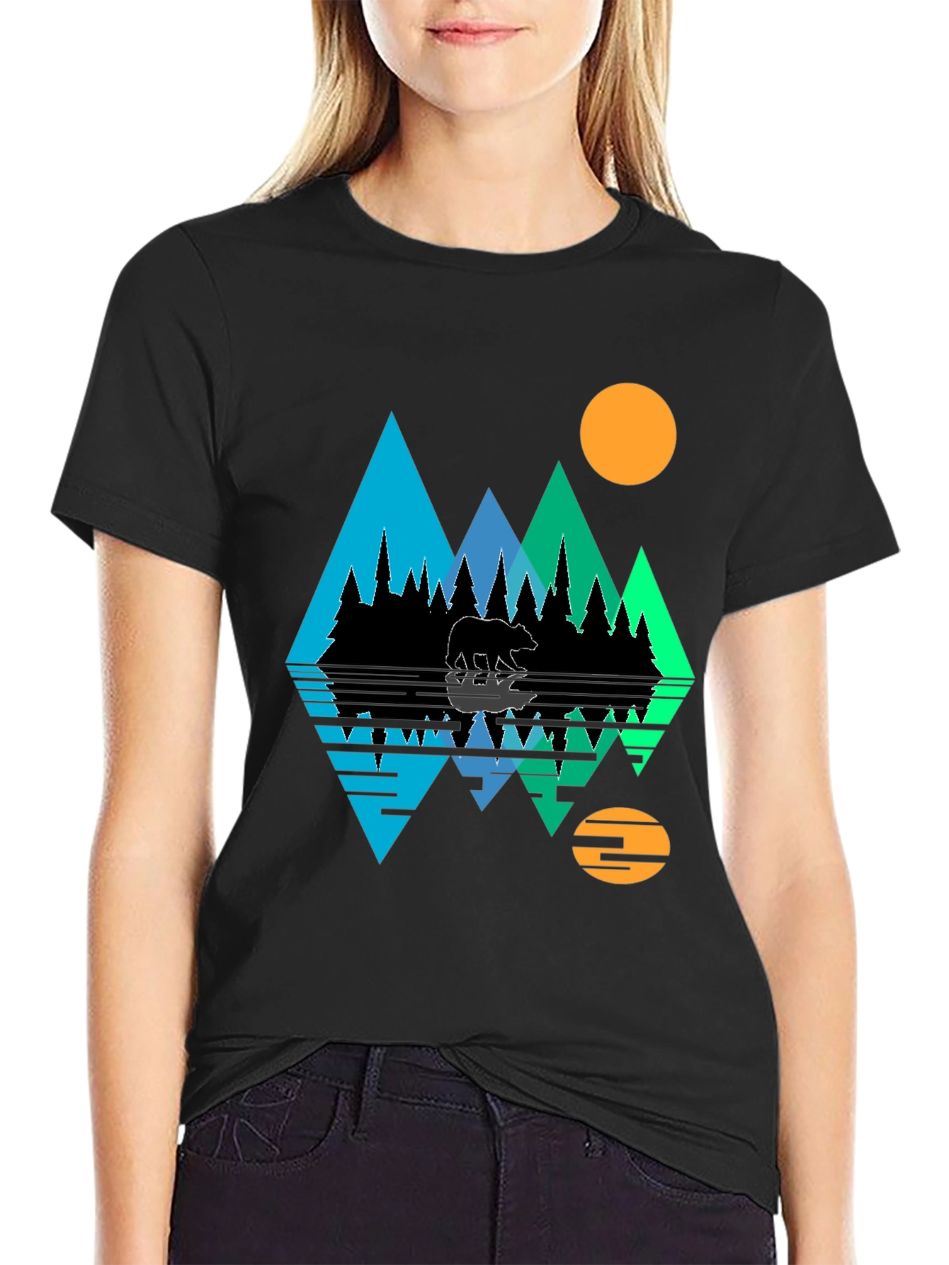 Bear Forest Reflective Graphic T-Shirt