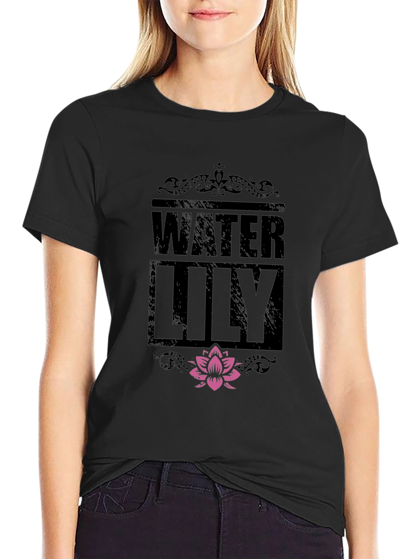 Water Lily Graphic Print T-Shirt