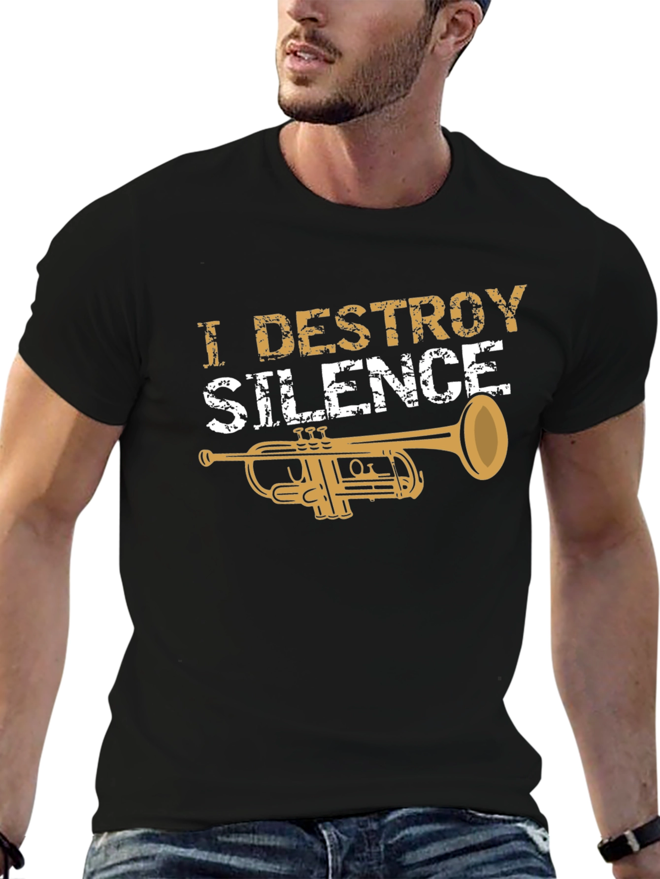 I Destroy Silence Trumpet T-Shirt - Musician Tee