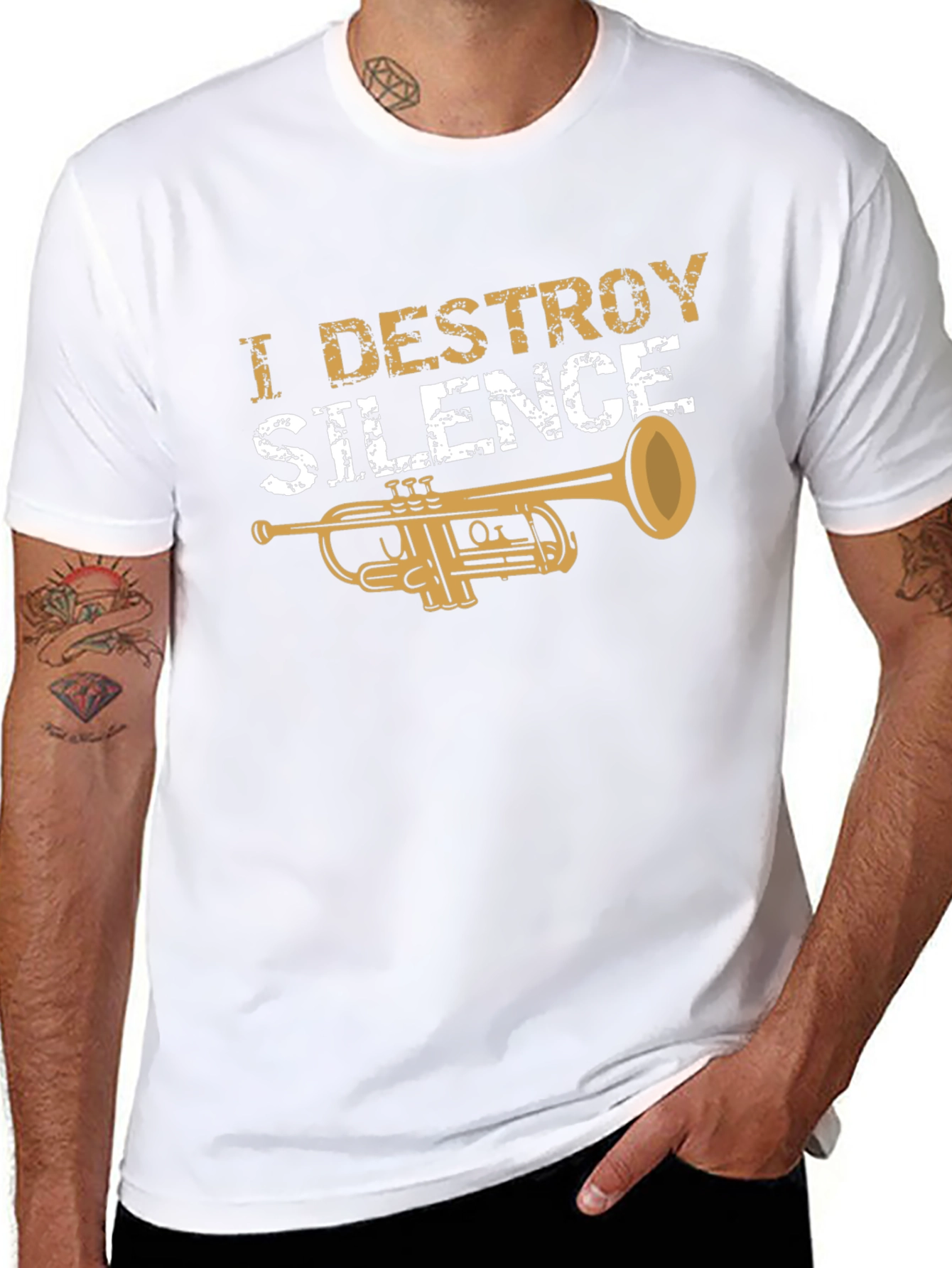 I Destroy Silence Trumpet T-Shirt - Musician Tee