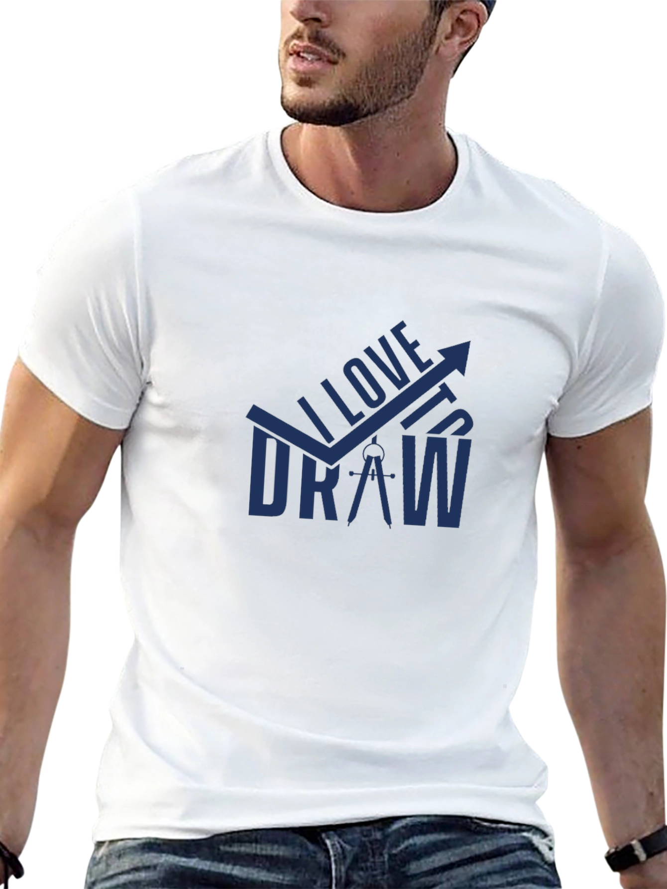 I Love to Draw Black T-Shirt - Creative Design
