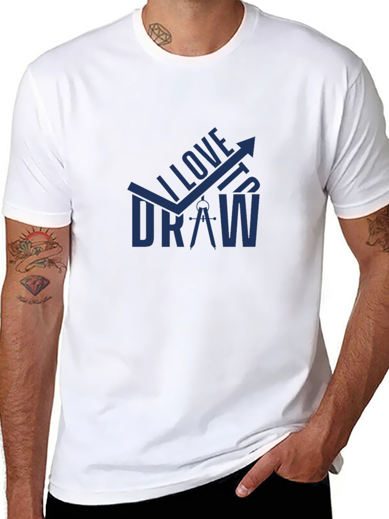 I Love to Draw Black T-Shirt - Creative Design
