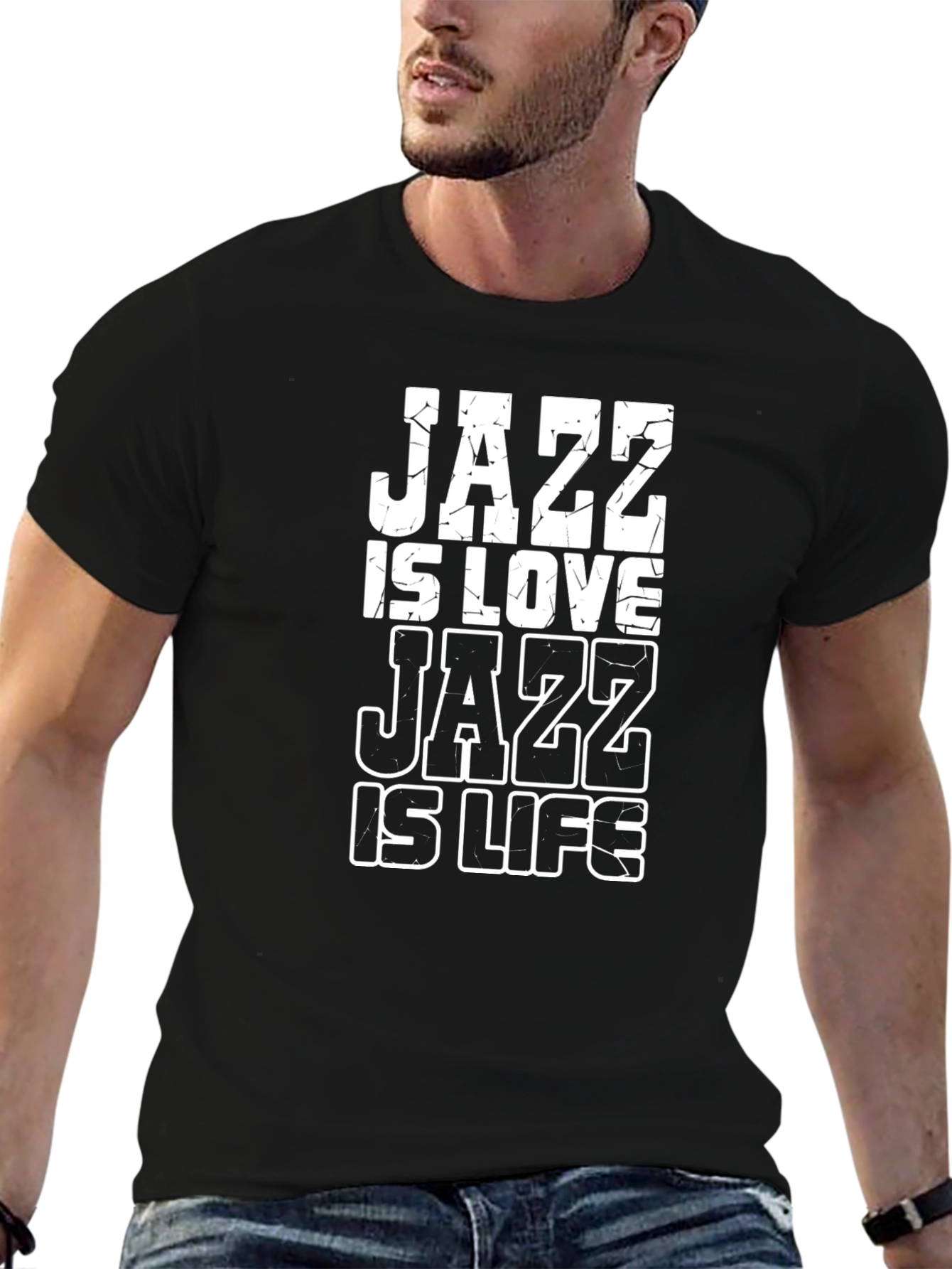 Jazz Is Love Jazz Is Life Black Graphic Tee