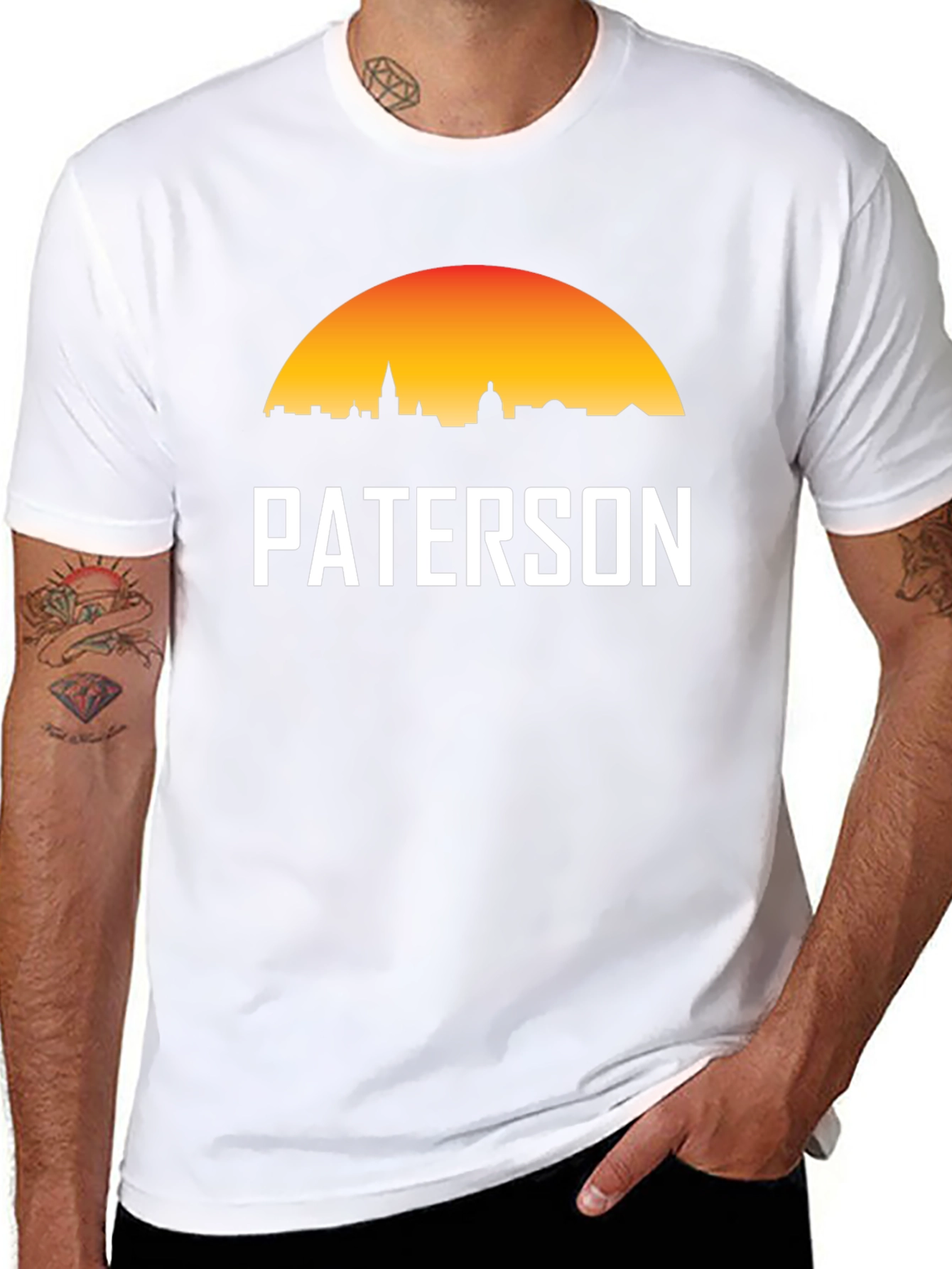 Paterson Skyline T-Shirt Black Crew Neck