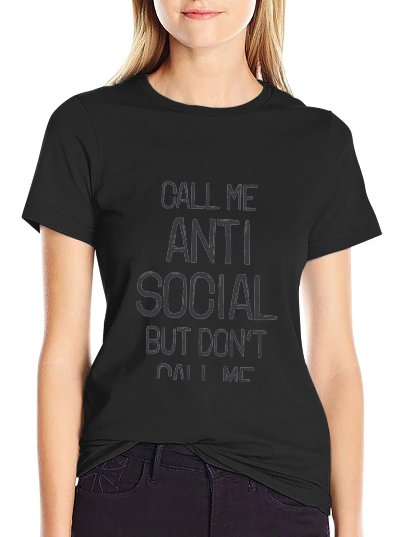 Anti Social Graphic Tee - Black Casual T-Shirt