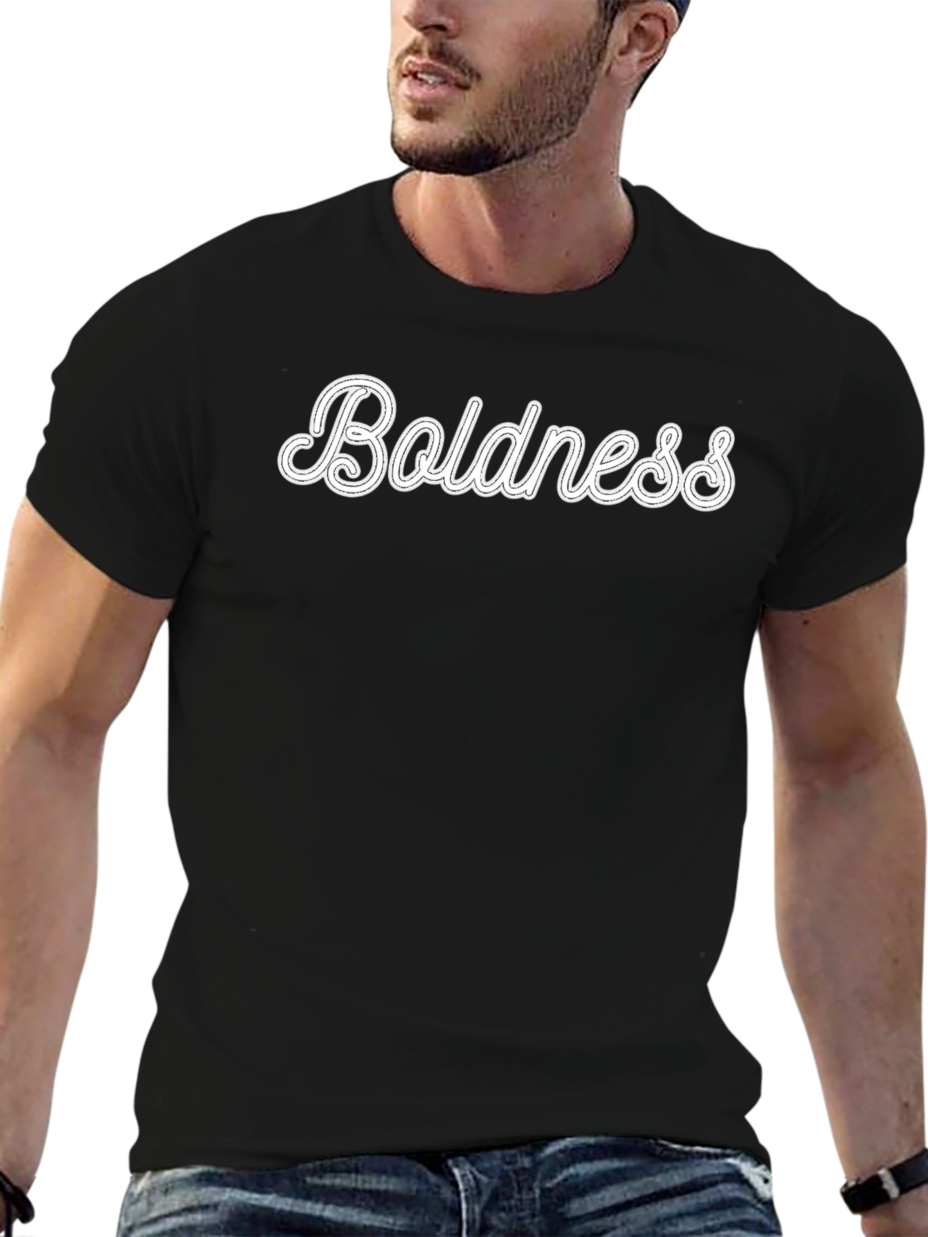 Boldness Graphic Tee - Stylish Black T-Shirt