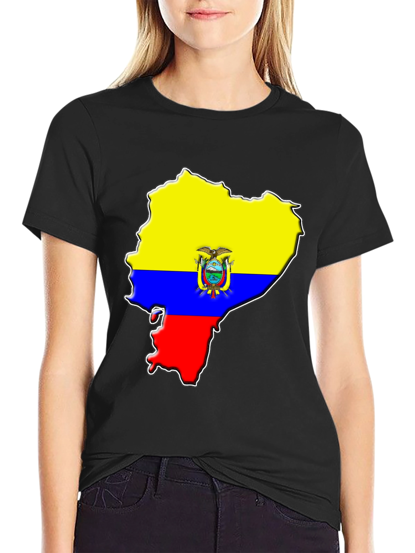 Ecuador Flag Map Graphic T-Shirt