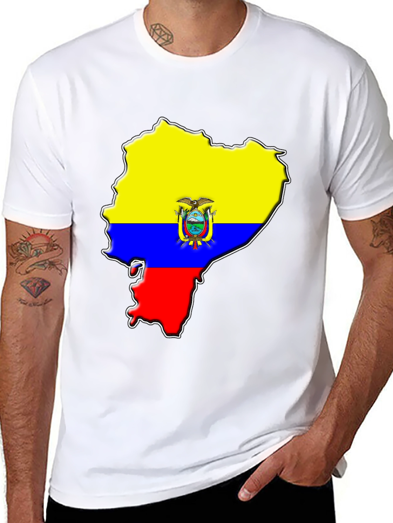 Ecuador Flag Map Graphic T-Shirt