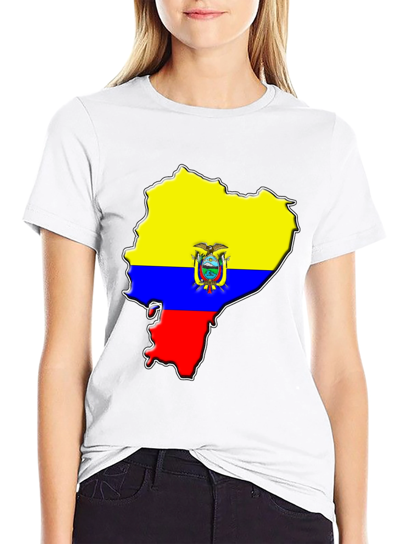Ecuador Flag Map Graphic T-Shirt
