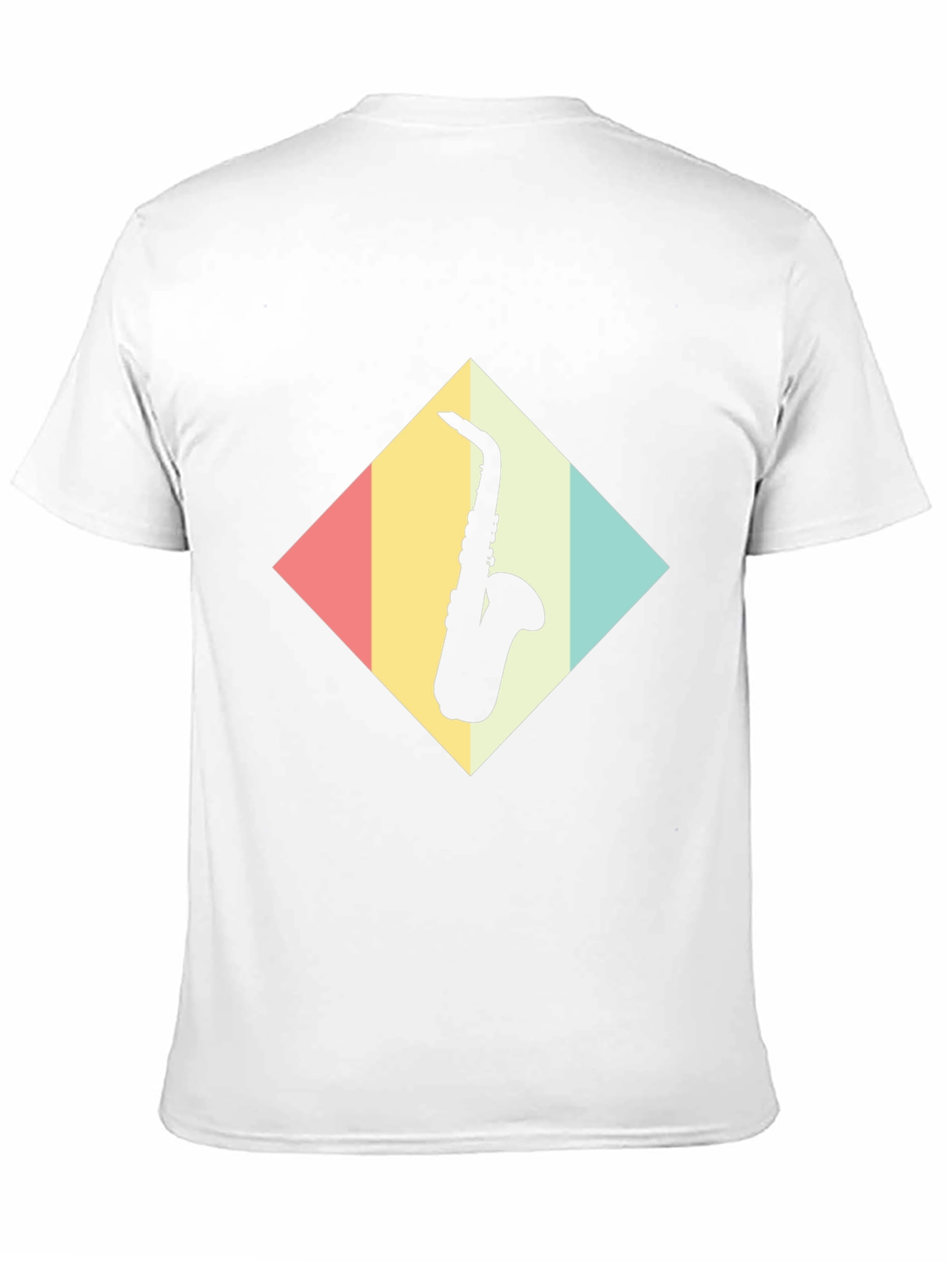 Saxophone Diamond Graphic Tee - Retro Style