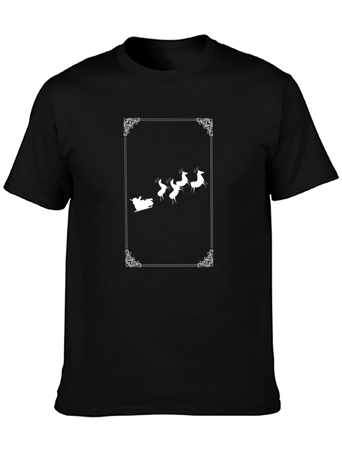 Christmas Reindeer Sleigh Graphic Tee