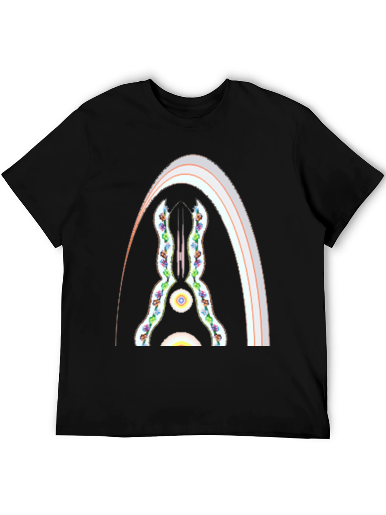 Abstract Archway Graphic Tee - Black Cotton Blend