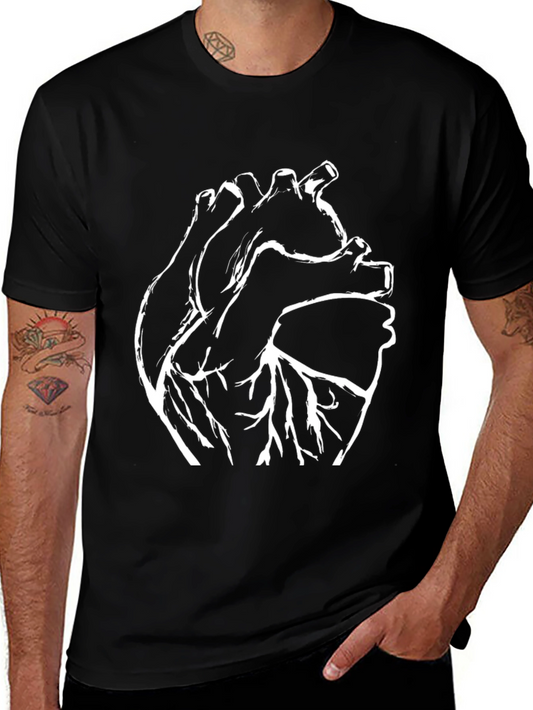 Anatomical Heart Graphic T-Shirt - Black