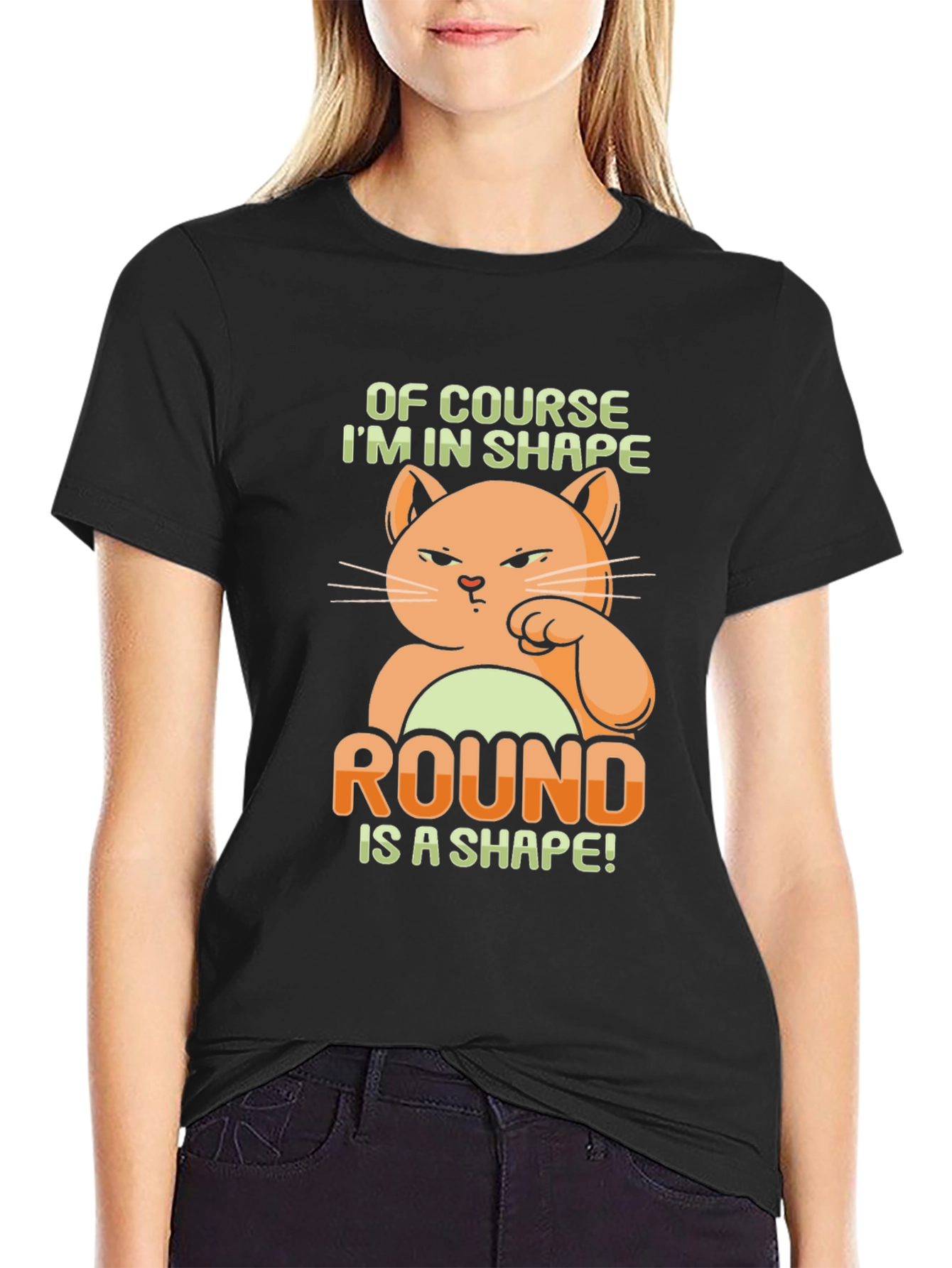 Funny Cat Round Shape T-Shirt