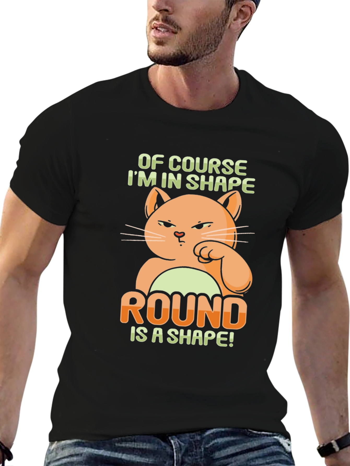 Funny Cat Round Shape T-Shirt