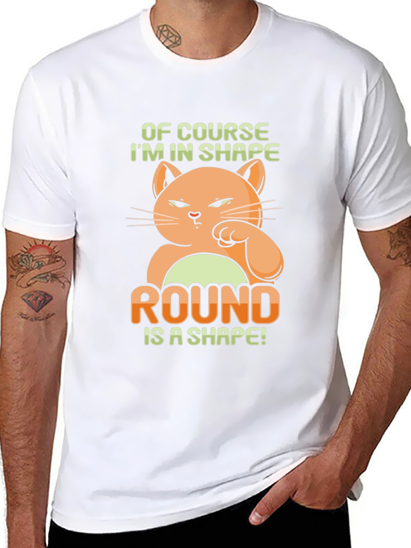 Funny Cat Round Shape T-Shirt